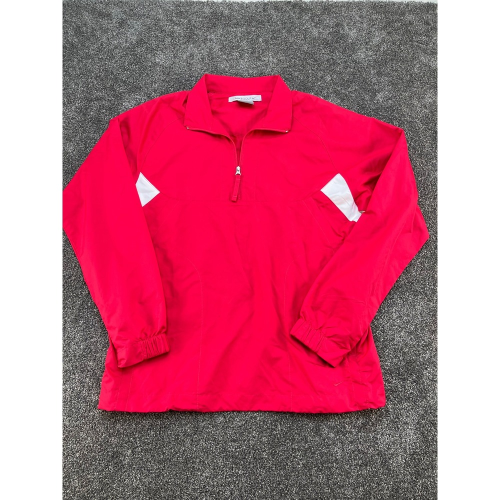 Nike Golf Women's Red 1/2 Zip Long‎ Sleeve Lightweight Windbreaker Size S
